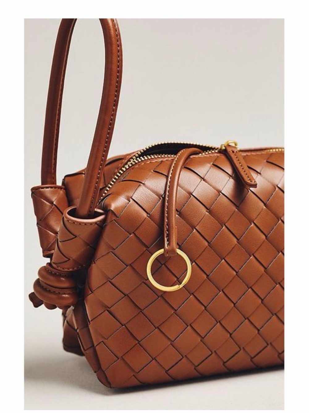 Anthropologie Woven Crossbody in Cognac Brown - Picture 5 of 7